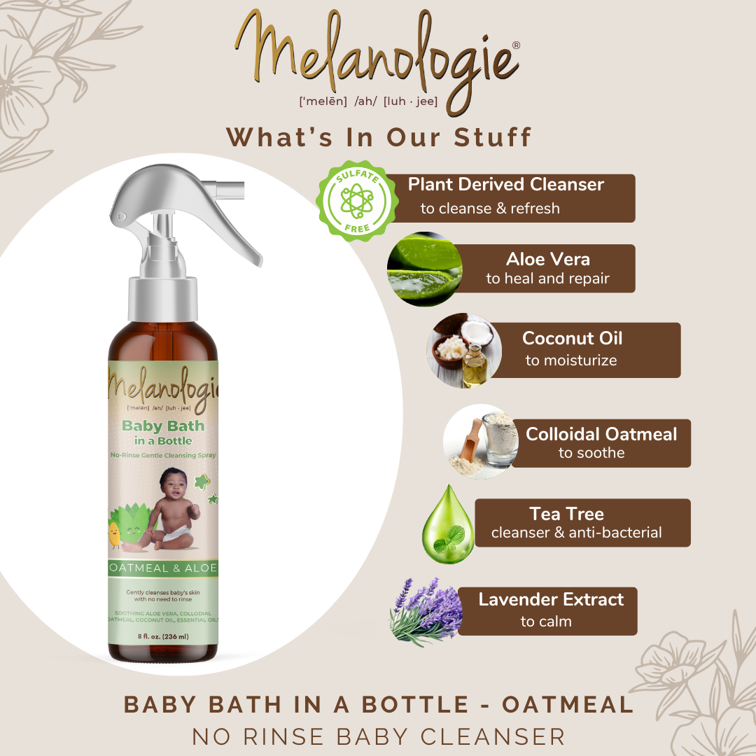 Baby Bath in a Bottle No Rinse Gentle Cleansing Spray Oatmeal Aloe
