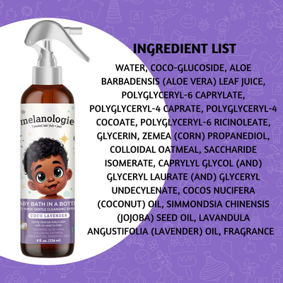 Baby Bath in a Bottle No Rinse Gentle Cleansing Spray Coco-Lavender