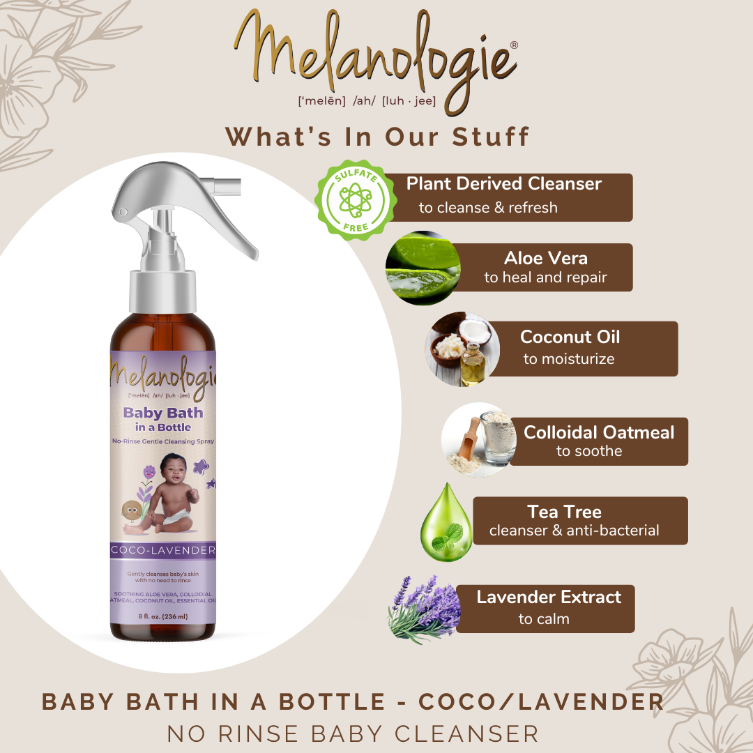 Baby Bath in a Bottle No Rinse Gentle Cleansing Spray Coco-Lavender