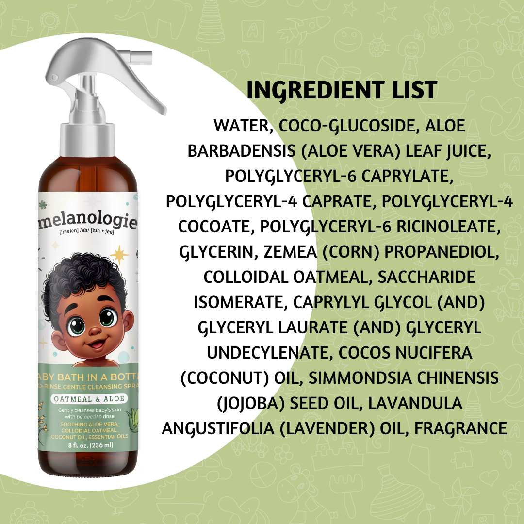 Baby Bath in a Bottle No Rinse Gentle Cleansing Spray Oatmeal Aloe
