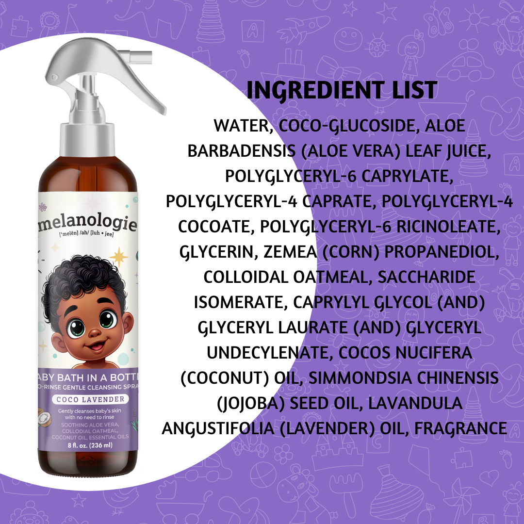 Baby Bath in a Bottle No Rinse Gentle Cleansing Spray Coco-Lavender