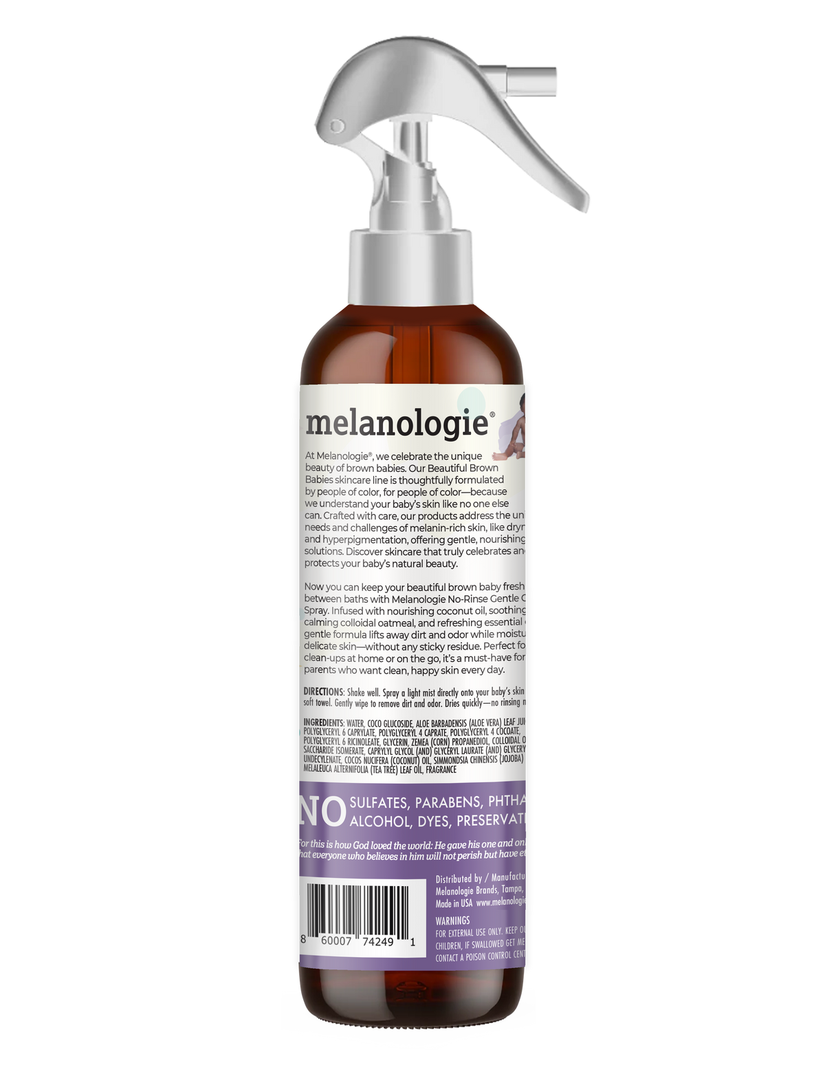 Baby Bath in a Bottle No Rinse Gentle Cleansing Spray Coco-Lavender