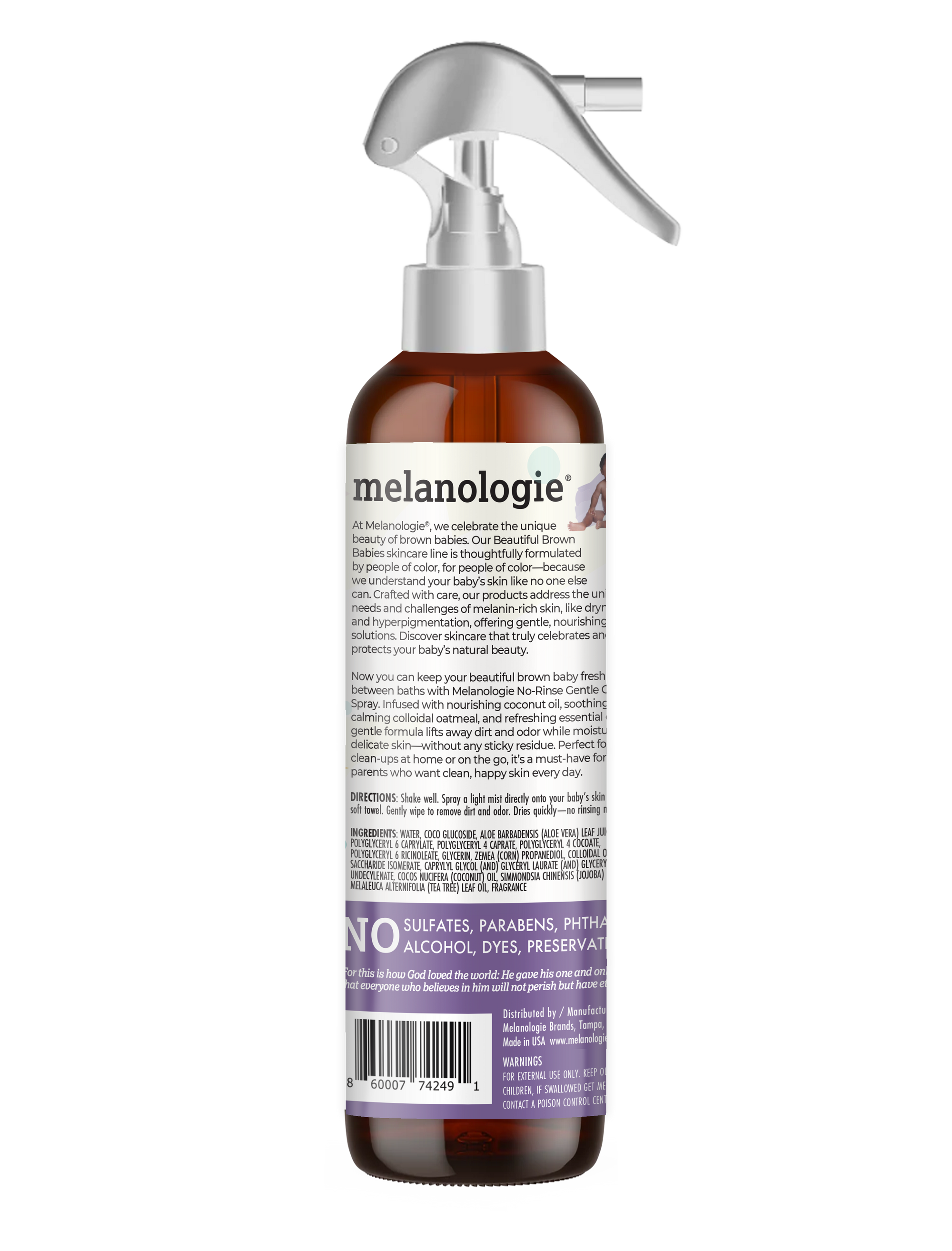 Baby Bath in a Bottle No Rinse Gentle Cleansing Spray Coco-Lavender