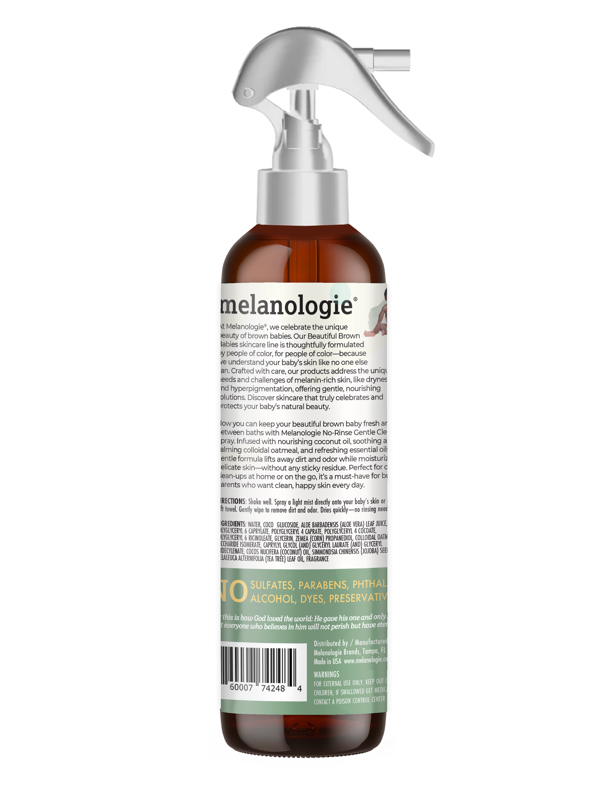 Baby Bath in a Bottle No Rinse Gentle Cleansing Spray Oatmeal Aloe